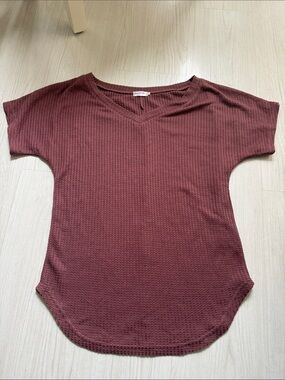 Lucky More V-Neck Comfortable Waffle Knit Top